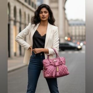 Marc Jaobs Dusty Rose Bruna Quilted Leather Bag